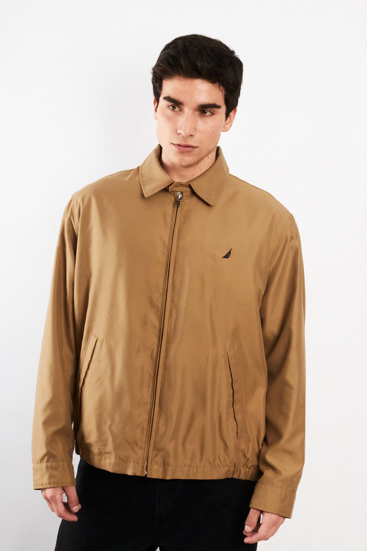 2000 Vintage Nautica Impermeable Camel Bi -swing Harrington(L)