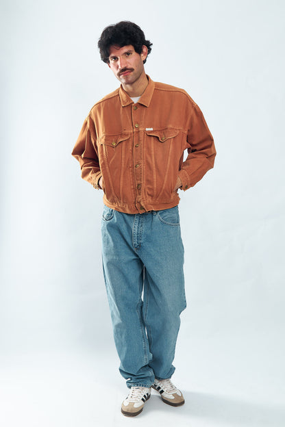 1990 Guess by George Marciano Chocolate Denim Jacket (M/L)