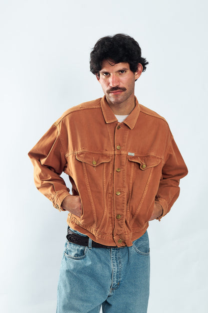1990 Guess by George Marciano Chocolate Denim Jacket (M/L)