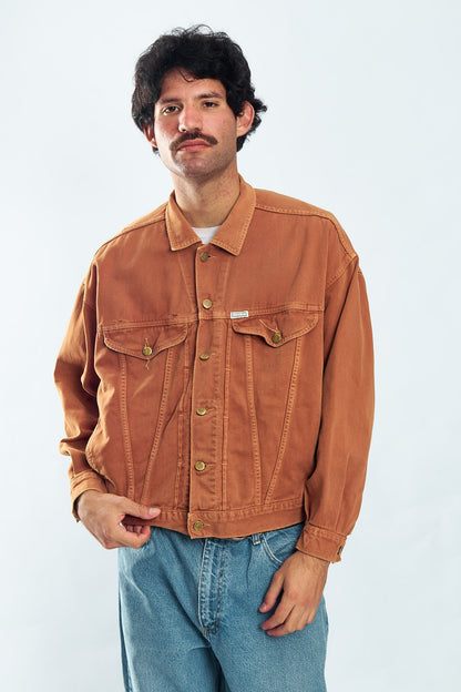 1990 Guess by George Marciano Chocolate Denim Jacket (M/L)