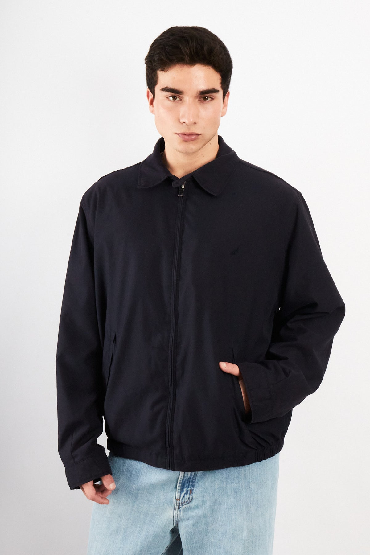 2000 Vintage Nautica Impermeable Bi-Swing Navy Harrington (L/XL)