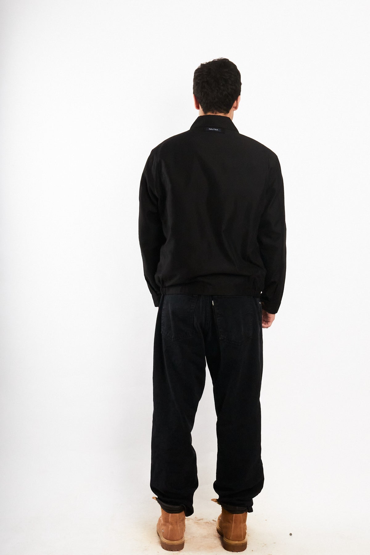 2000 Vintage Nautica Impermeable Bi-Swing Black Harrington (M)