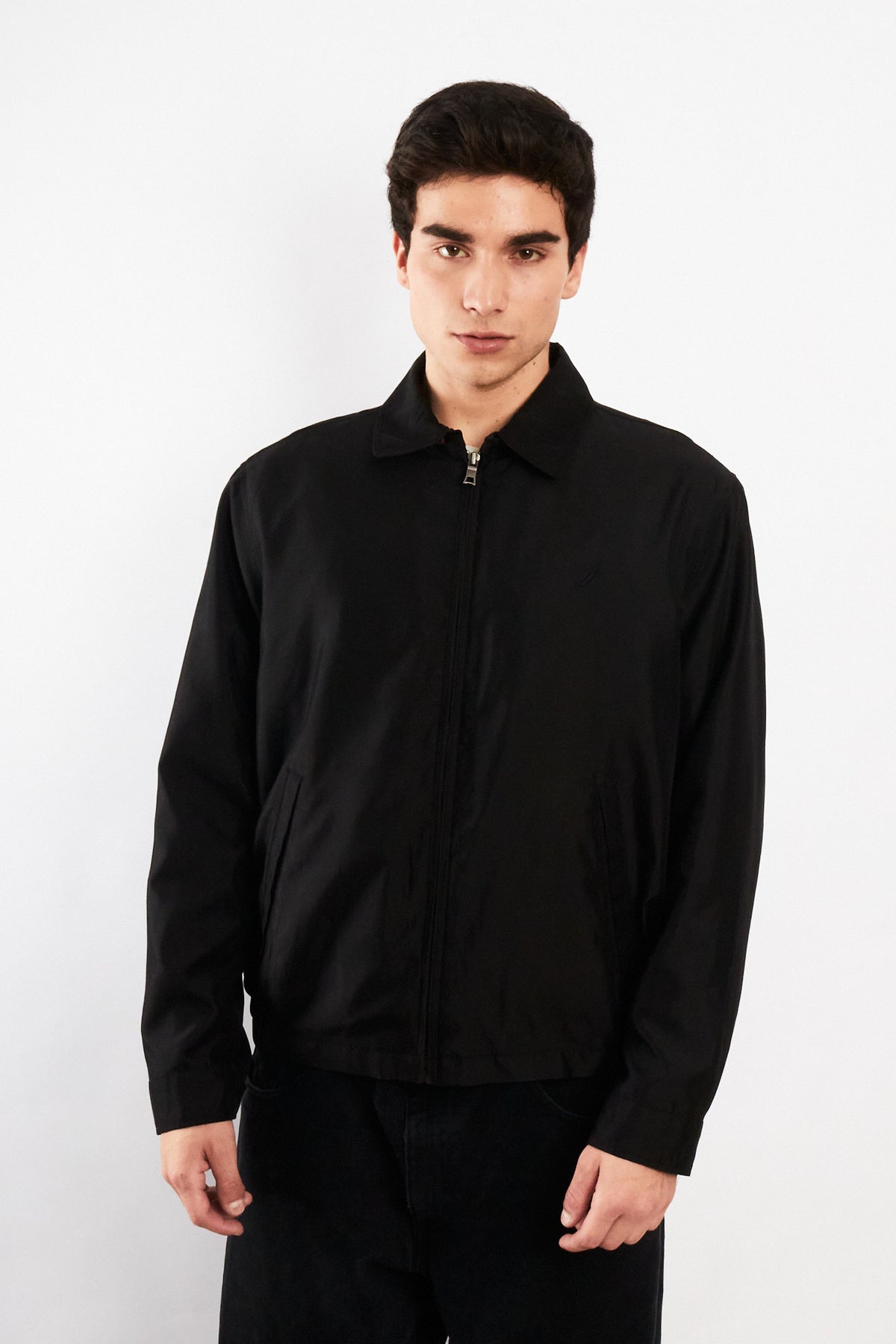 2000 Vintage Nautica Impermeable Bi-Swing Black Harrington (M)