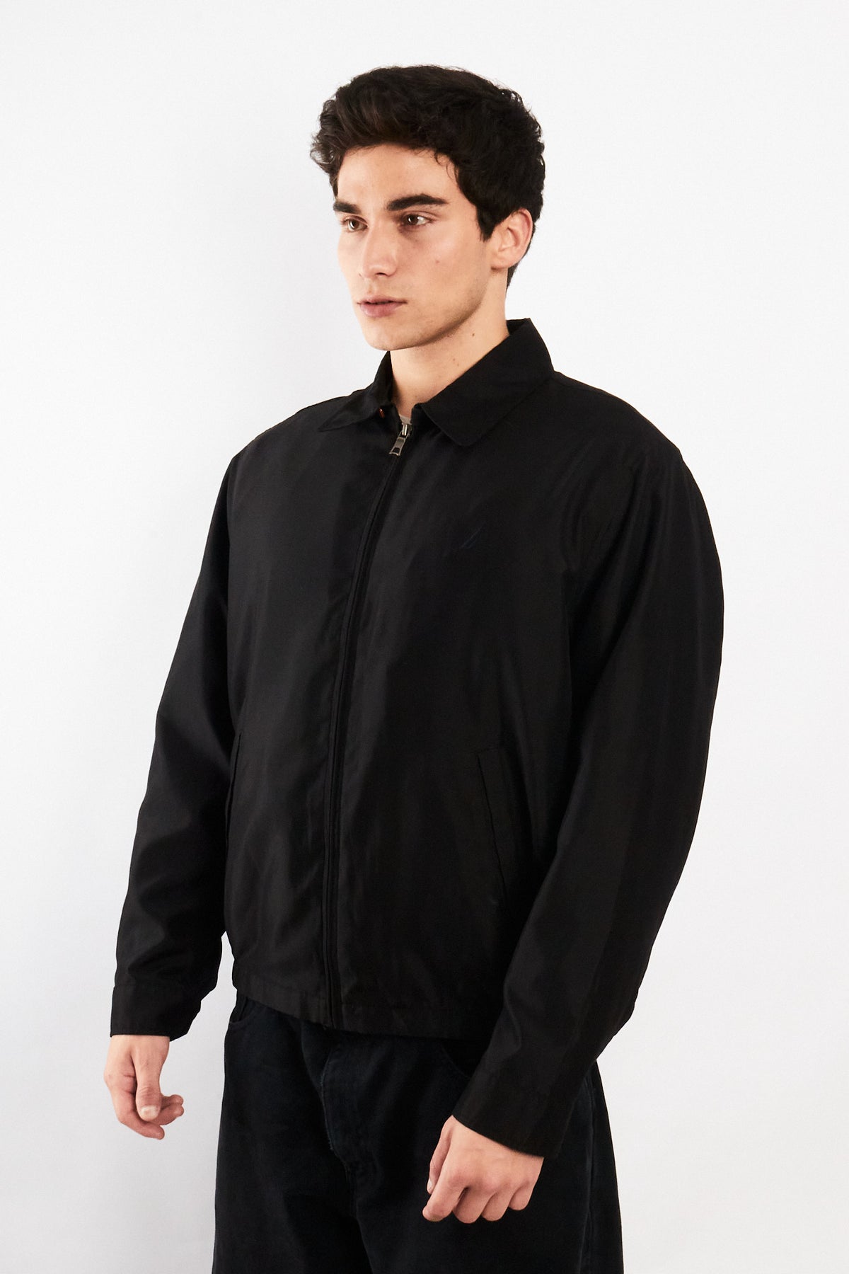 2000 Vintage Nautica Impermeable Bi-Swing Black Harrington (M)