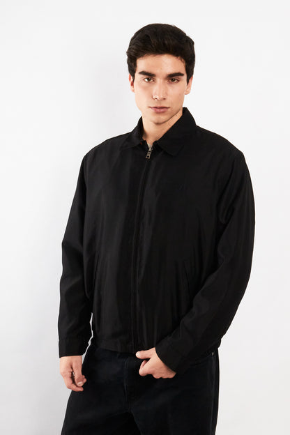 2000 Vintage Nautica Impermeable Bi-Swing Black Harrington (M)