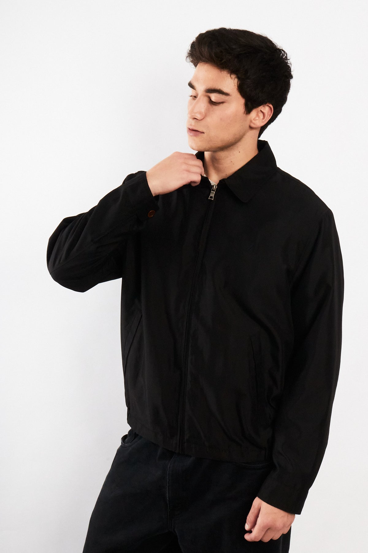 2000 Vintage Nautica Impermeable Bi-Swing Black Harrington (M)