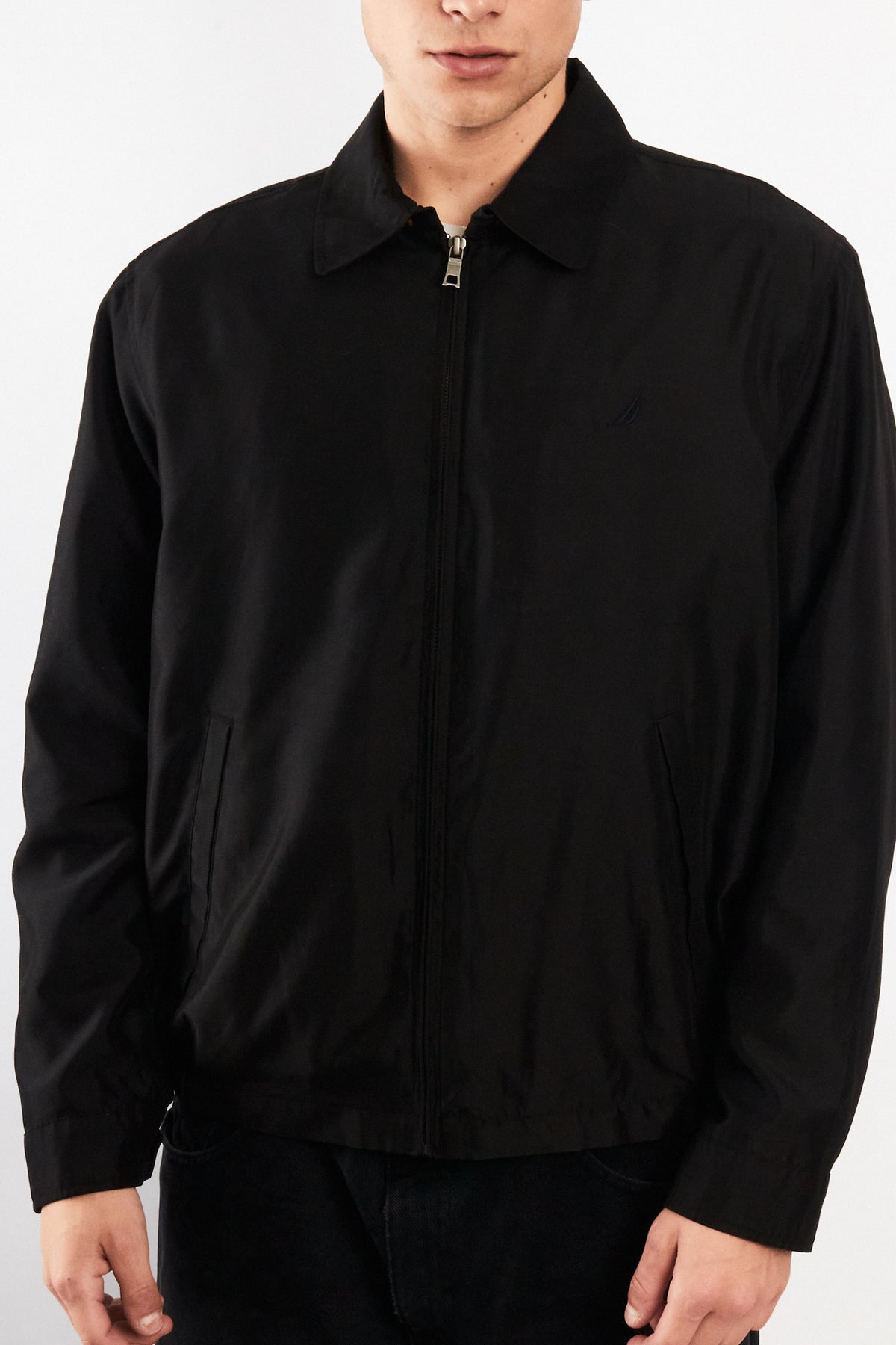 2000 Vintage Nautica Impermeable Bi-Swing Black Harrington (M)