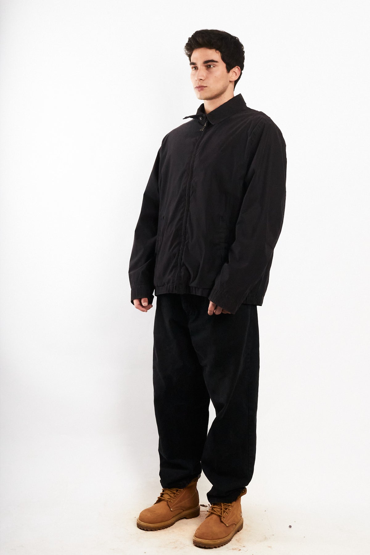 2000 Vintage Nautica Impermeable Bi-Swing Black Harrington (XL)