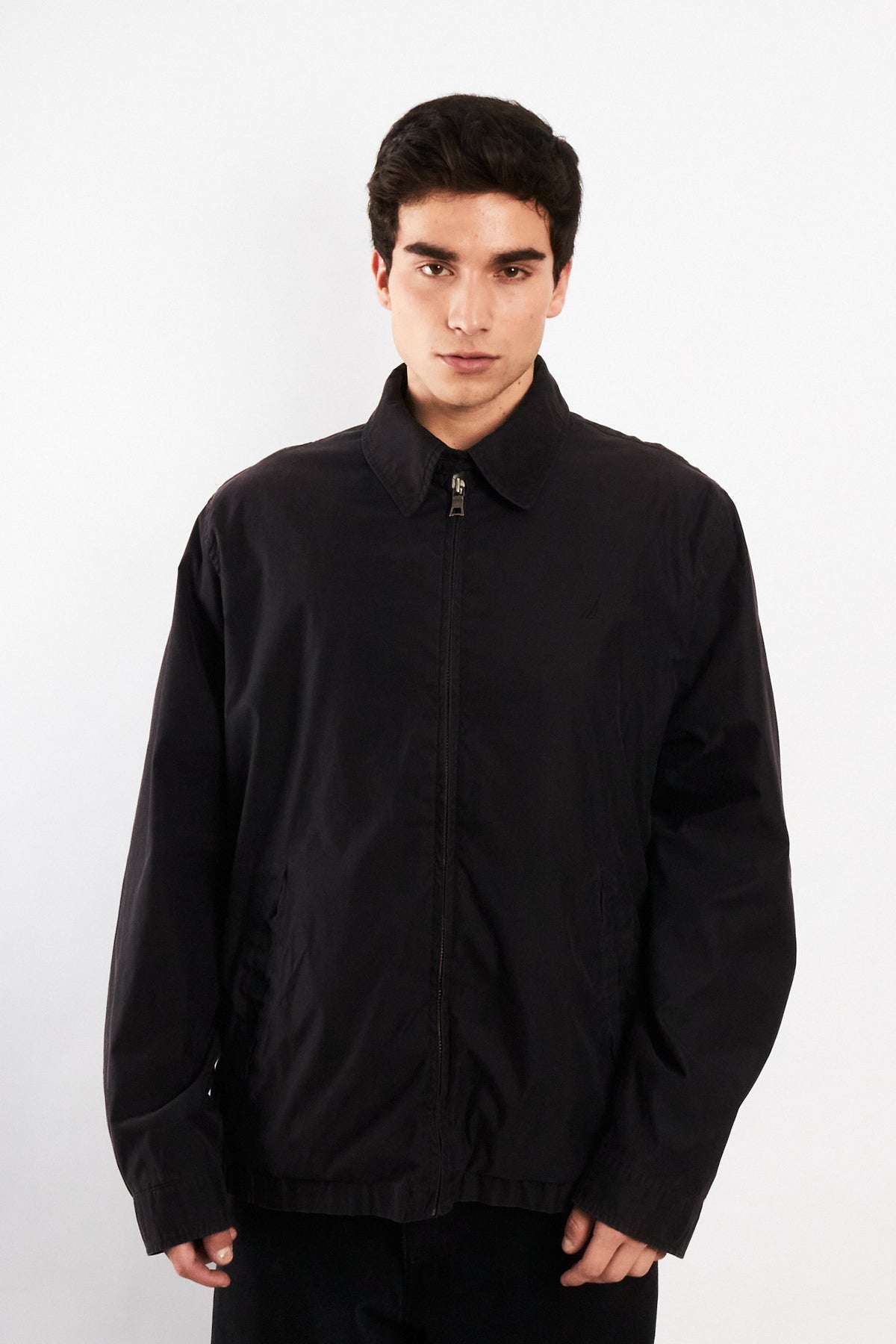 2000 Vintage Nautica Impermeable Bi-Swing Black Harrington (XL)