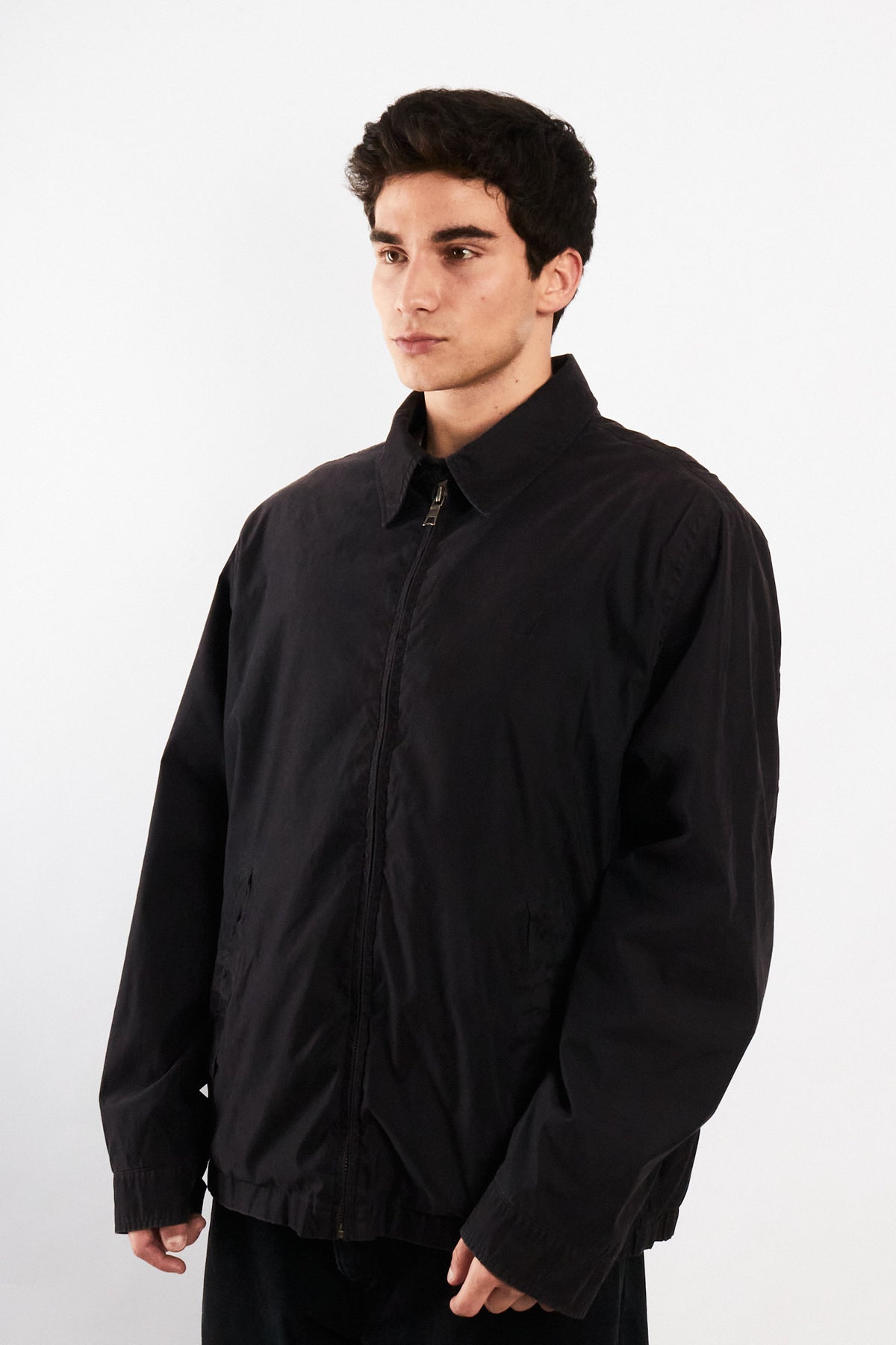 2000 Vintage Nautica Impermeable Bi-Swing Black Harrington (XL)