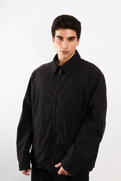 2000 Vintage Nautica Impermeable Bi-Swing Black Harrington (XL)