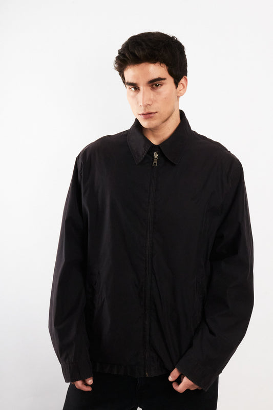 2000 Vintage Nautica Impermeable Bi-Swing Black Harrington (XL)