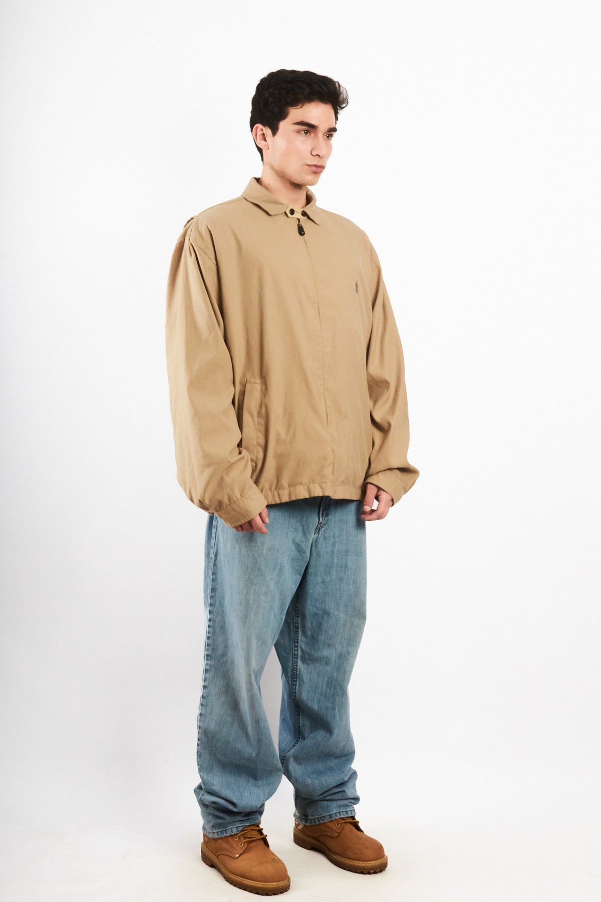 1990 Vintage Nautica Impermeable Bi-Swing Khakhi Harrington (L/XL)