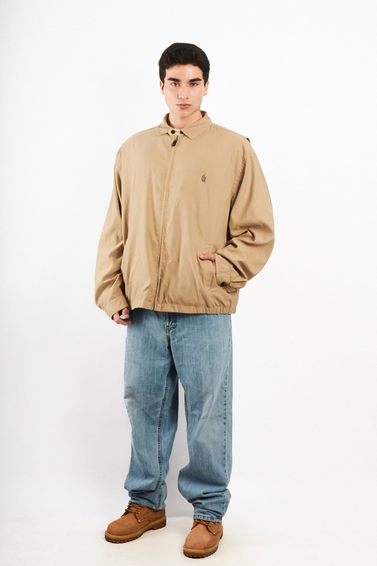 1990 Vintage Nautica Impermeable Bi-Swing Khakhi Harrington (L/XL)