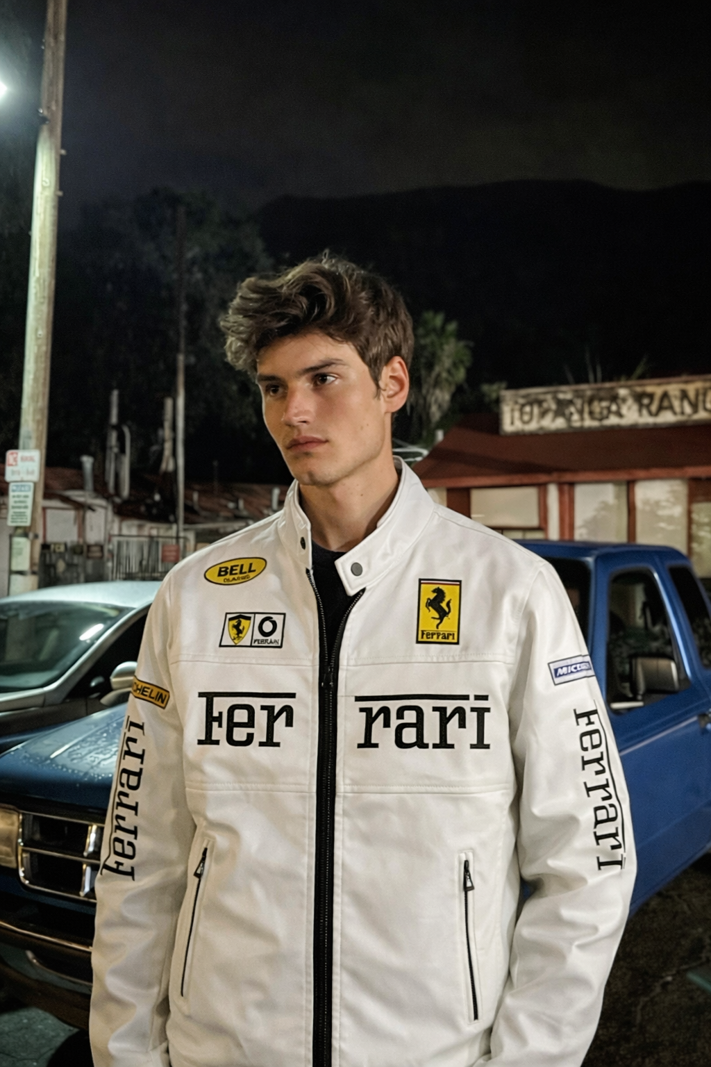 Ferrari White Vegan Leather Jacket