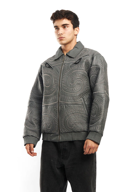 1990 Vilanto Tribal Embroidery Leather Jacket (L)