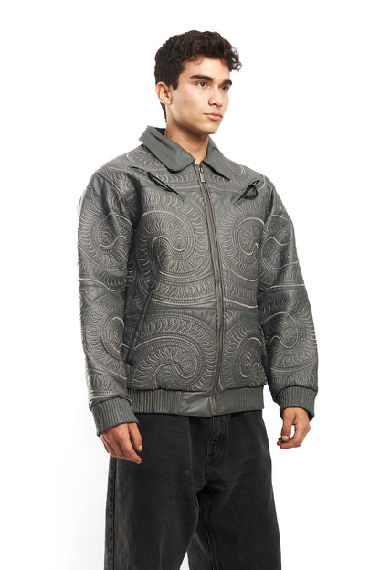 1990 Vilanto Tribal Embroidery Leather Jacket (L)