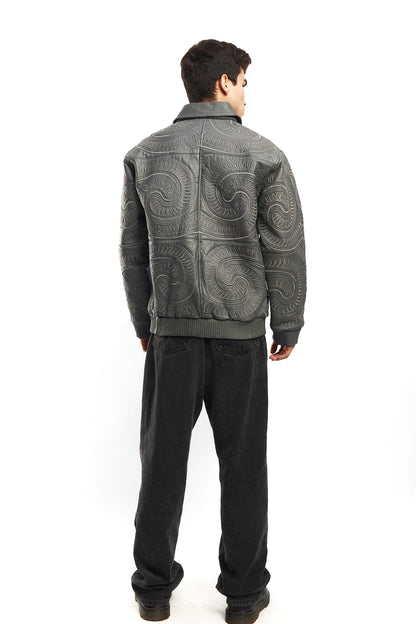 1990 Vilanto Tribal Embroidery Leather Jacket (L)