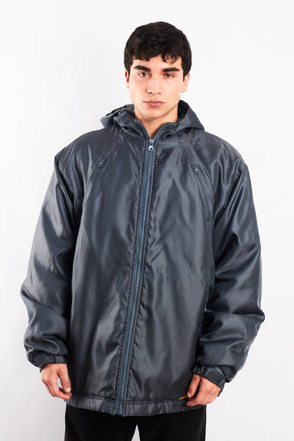 1999 Adidas Vintage Gray and Wine Padded Jacket (XL)