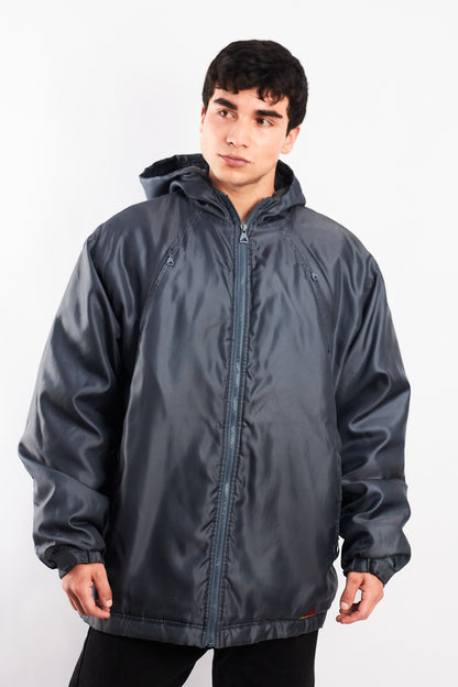 1999 Adidas Vintage Gray and Wine Padded Jacket (XL)