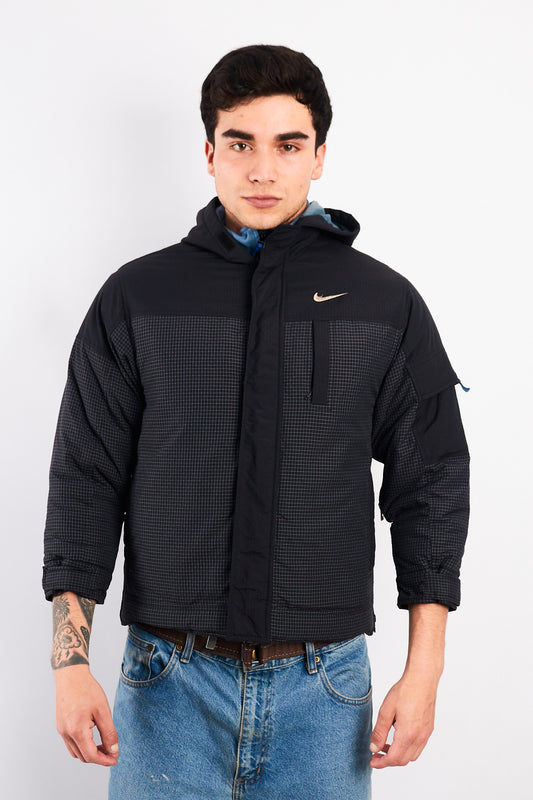 2001 Vintage Nike Impermeable Plaid Padded Jacket (S)