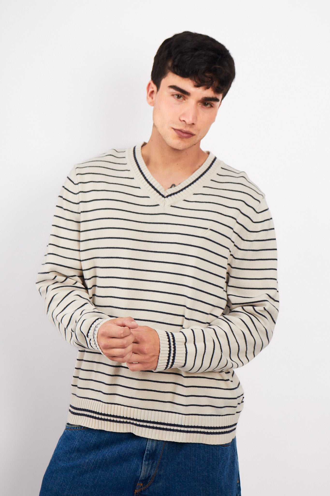 2000 Nautica Striped Sweater (L/XL)