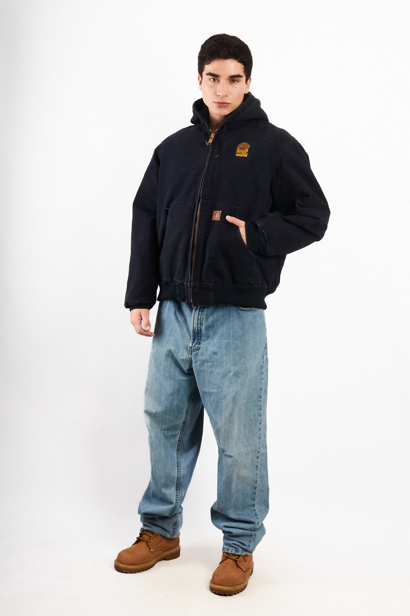 2000 Vintage Carhartt J140  Dark Navy Duck Active Jacket (M)