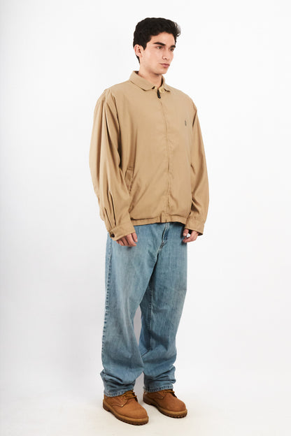 1990 Vintage Nautica Impermeable Bi-Swing Khakhi Harrington (XL)
