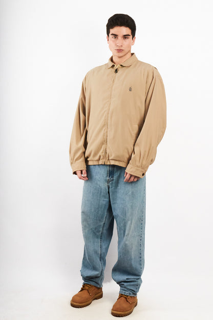 1990 Vintage Nautica Impermeable Bi-Swing Khakhi Harrington (XL)
