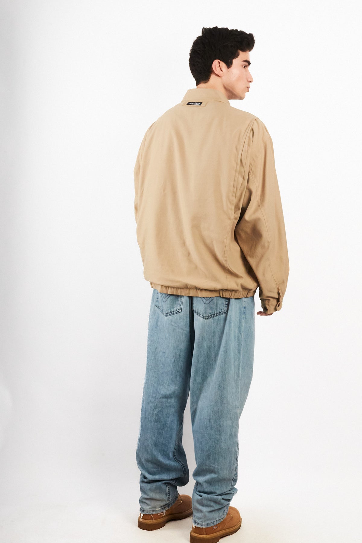 1990 Vintage Nautica Impermeable Bi-Swing Khakhi Harrington (XL)