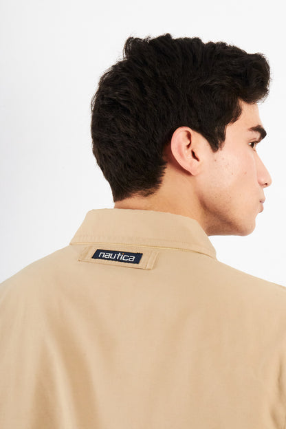 1990 Vintage Nautica Impermeable Bi-Swing Khakhi Harrington (XL)
