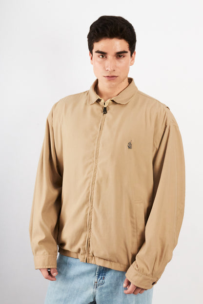 1990 Vintage Nautica Impermeable Bi-Swing Khakhi Harrington (XL)