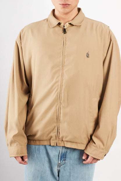 1990 Vintage Nautica Impermeable Bi-Swing Khakhi Harrington (XL)