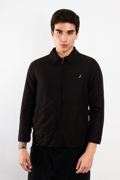 2000 Vintage Nautica Impermeable Bi-Swing Black Harrington (S)