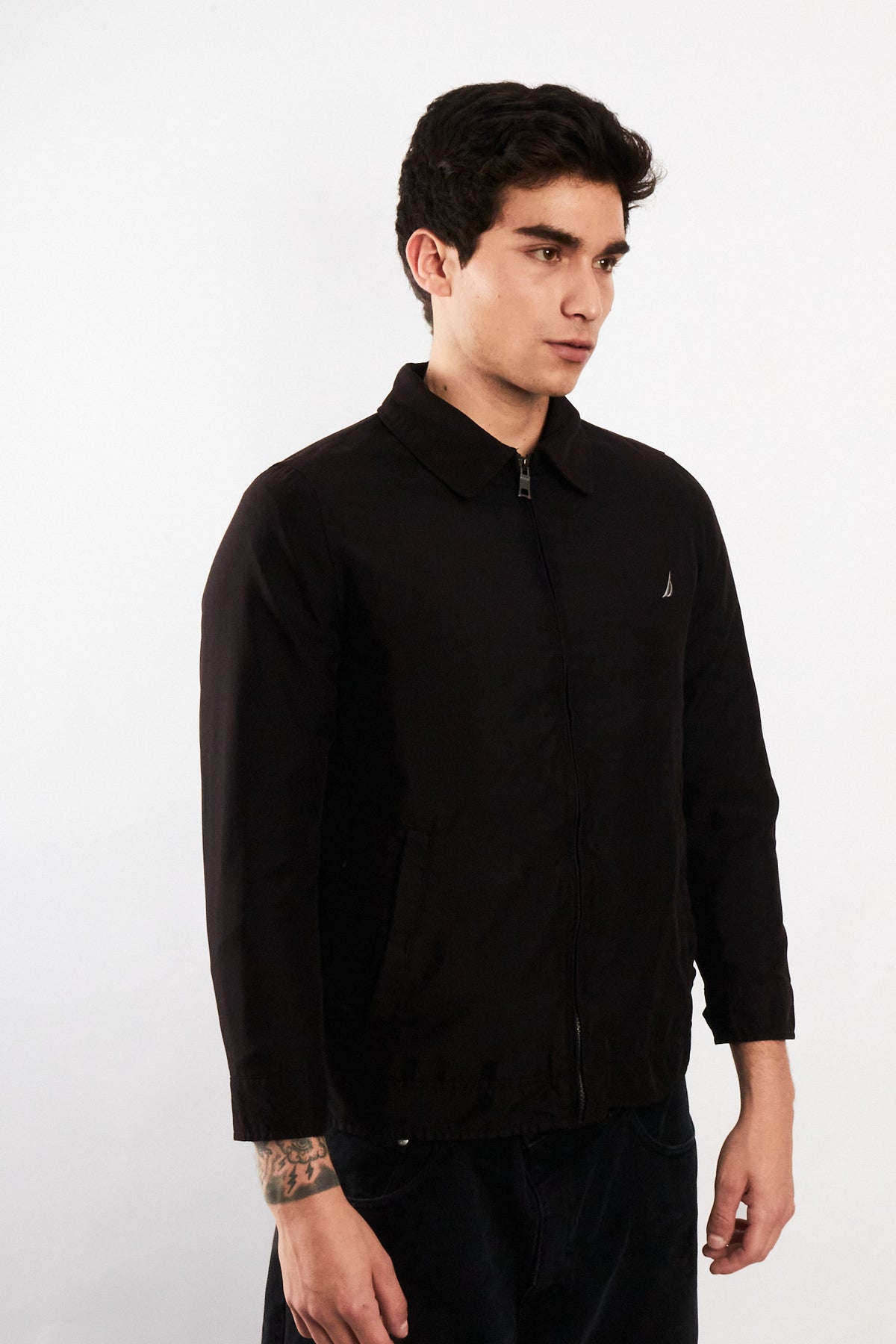 2000 Vintage Nautica Impermeable Bi-Swing Black Harrington (S)