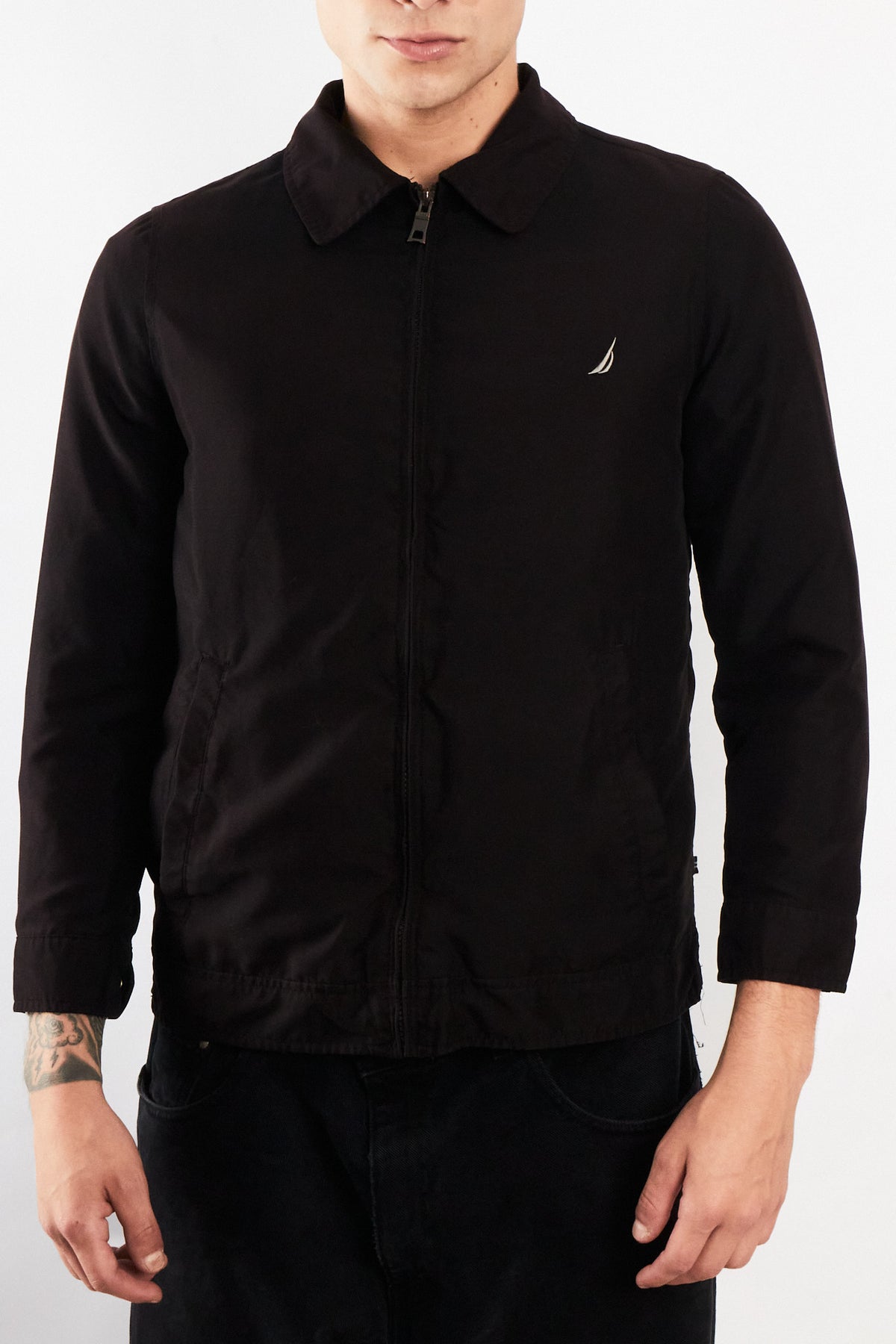 2000 Vintage Nautica Impermeable Bi-Swing Black Harrington (S)