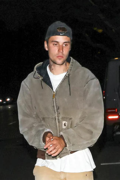 2000 Vintage Carhartt "Justin Bieber" Moss Green Faded Active Jacket (L)