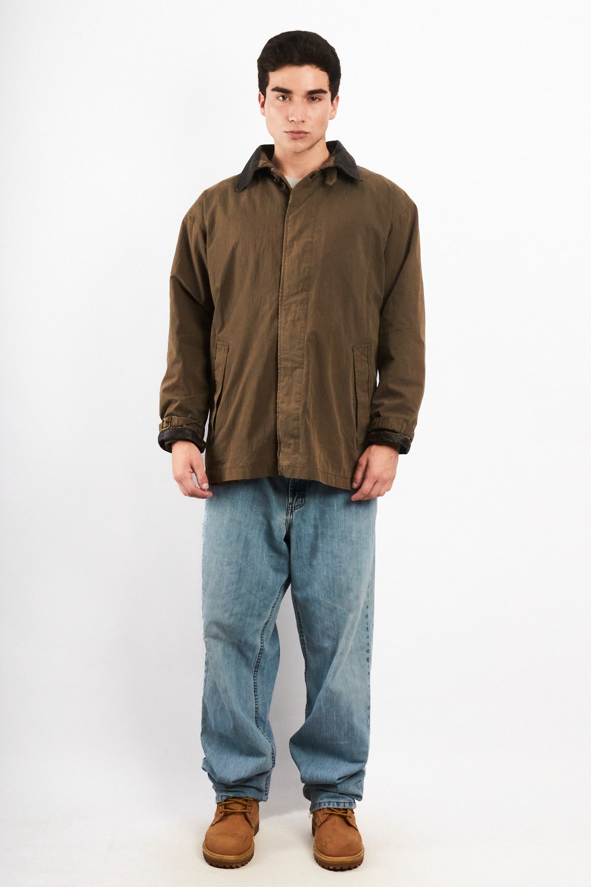 2000 Vintage Timberland Leather Collar Coat (M/L)