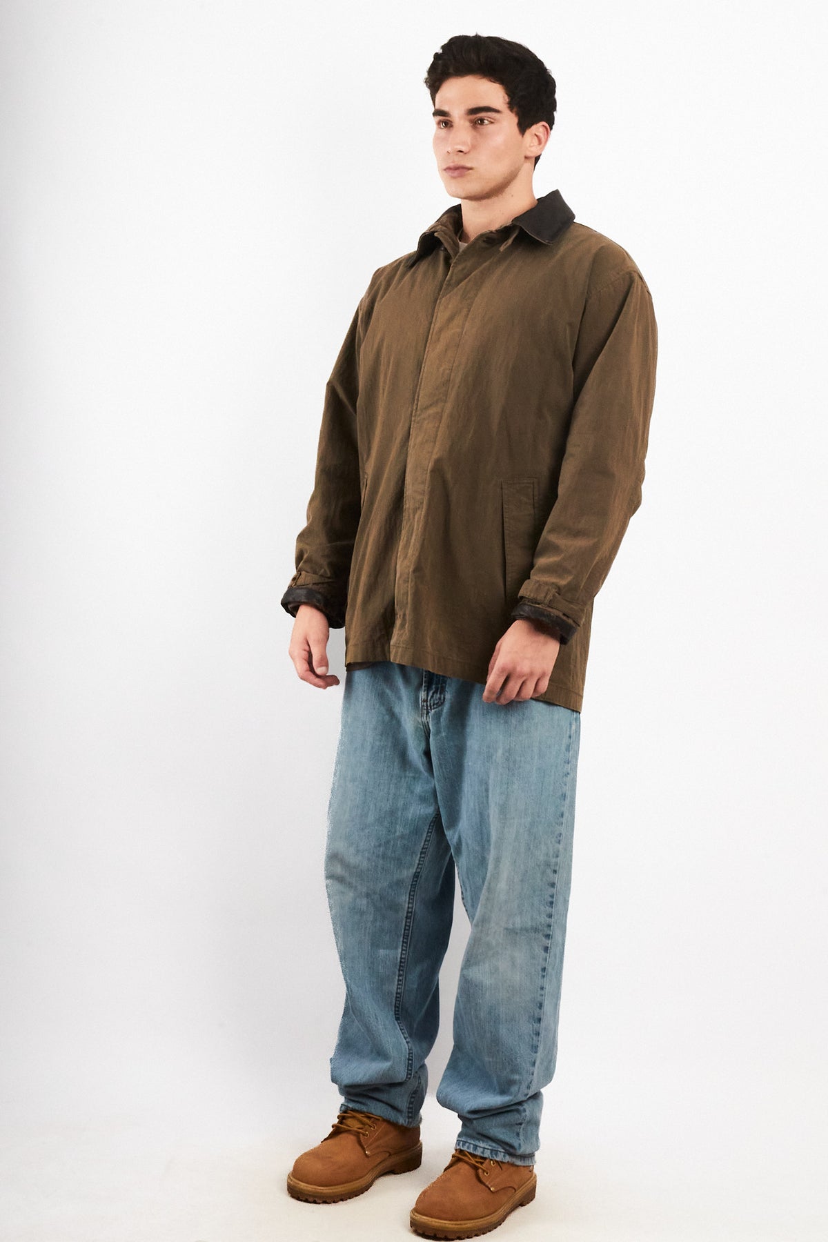 2000 Vintage Timberland Leather Collar Coat (M/L)