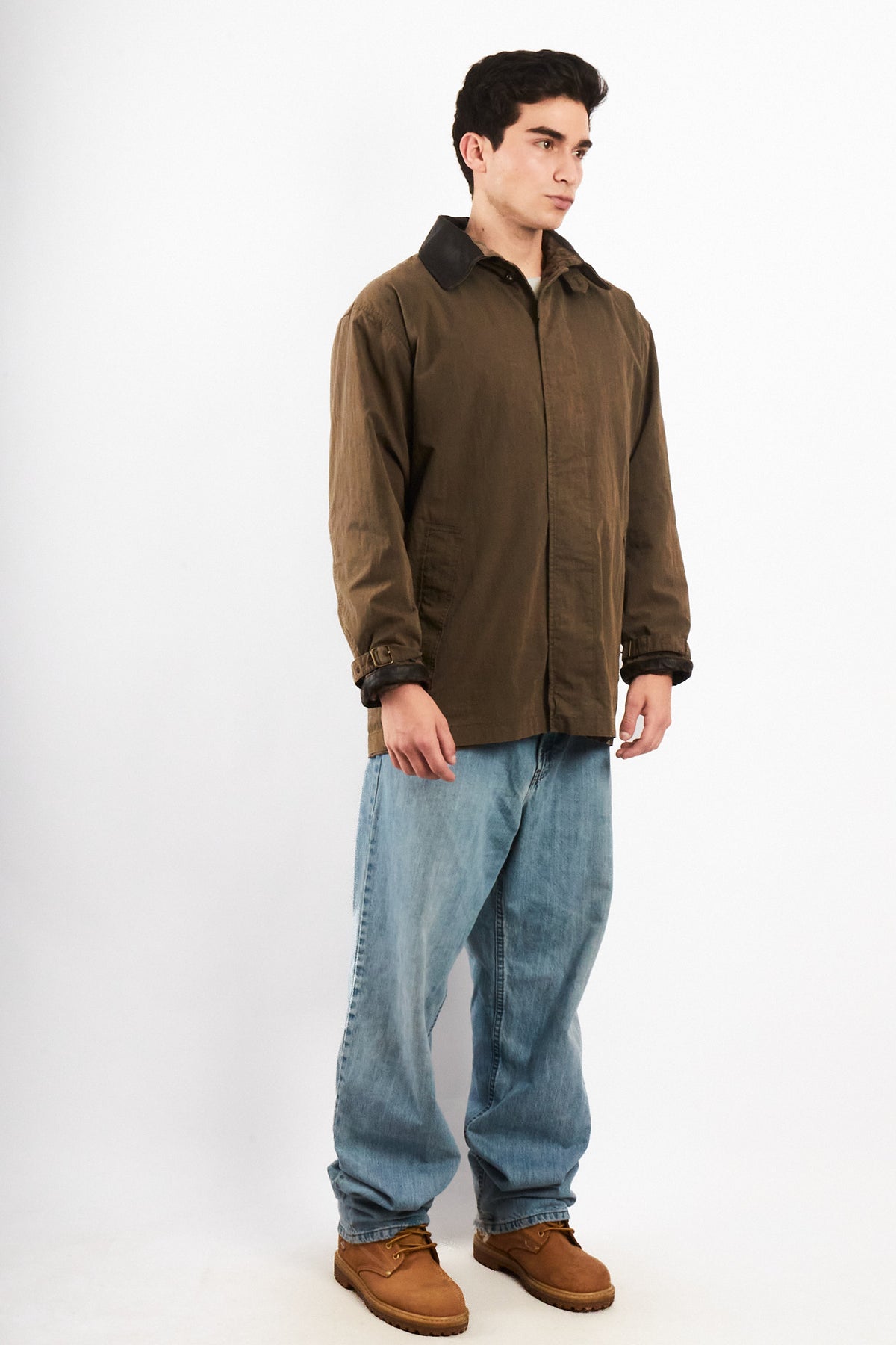 2000 Vintage Timberland Leather Collar Coat (M/L)