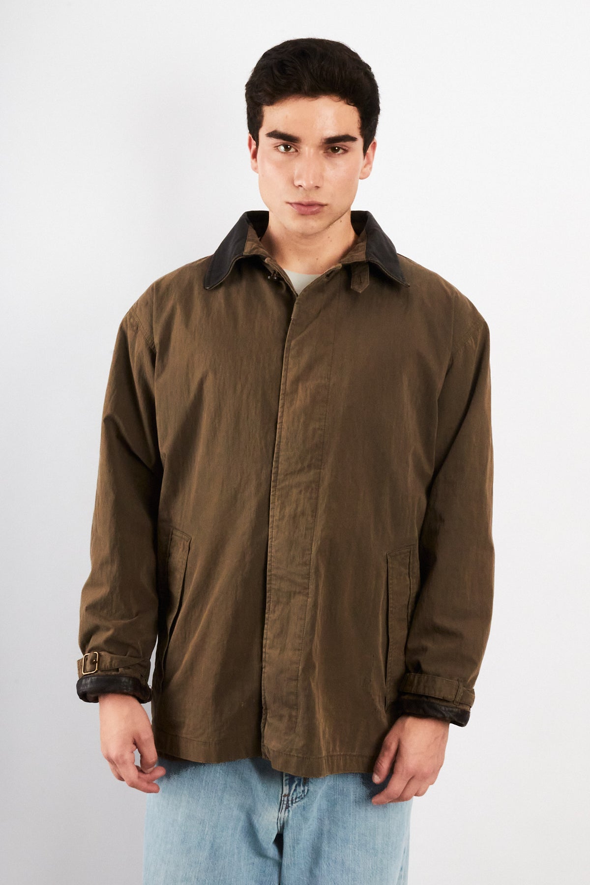 2000 Vintage Timberland Leather Collar Coat (M/L)
