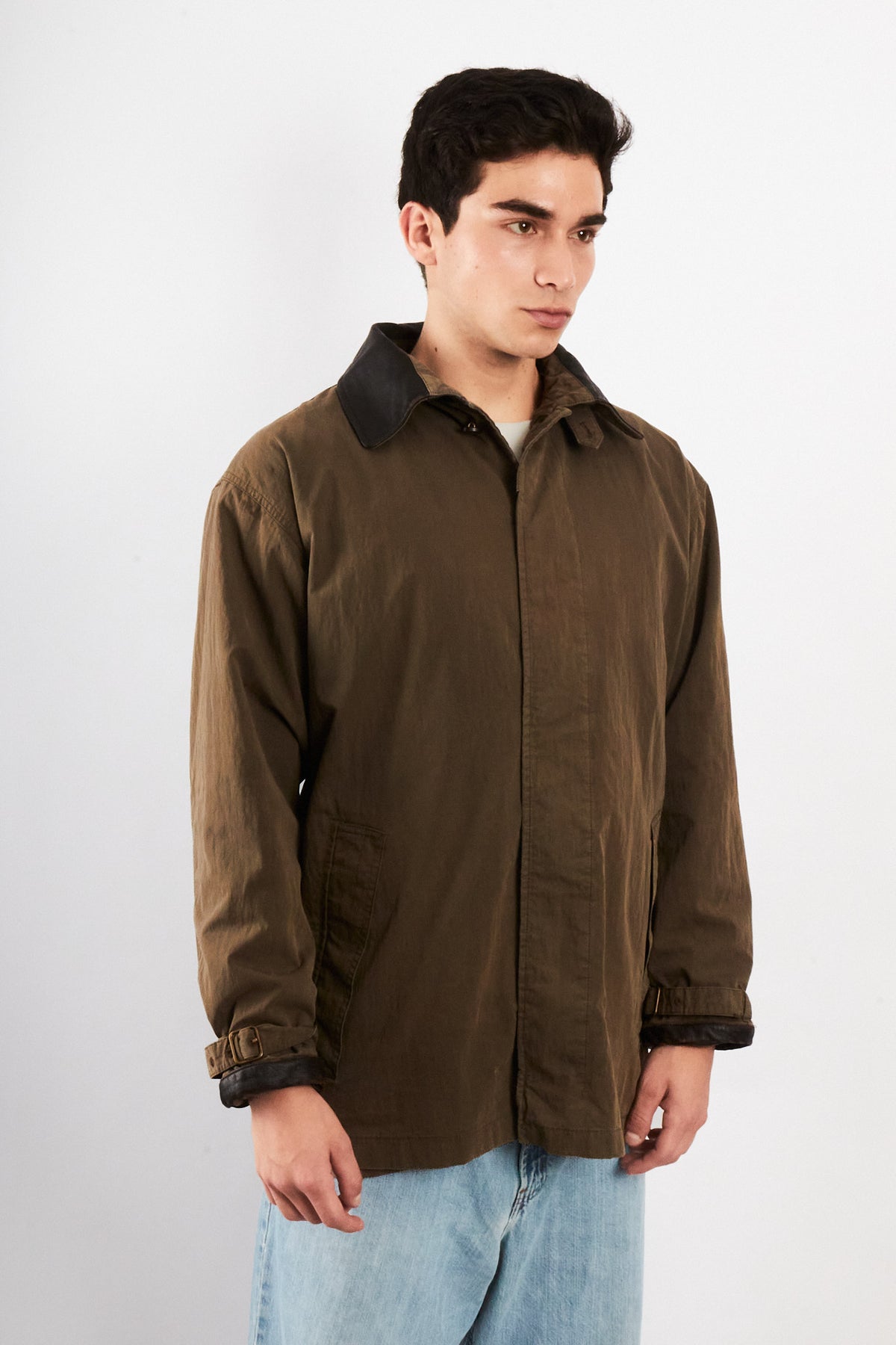2000 Vintage Timberland Leather Collar Coat (M/L)