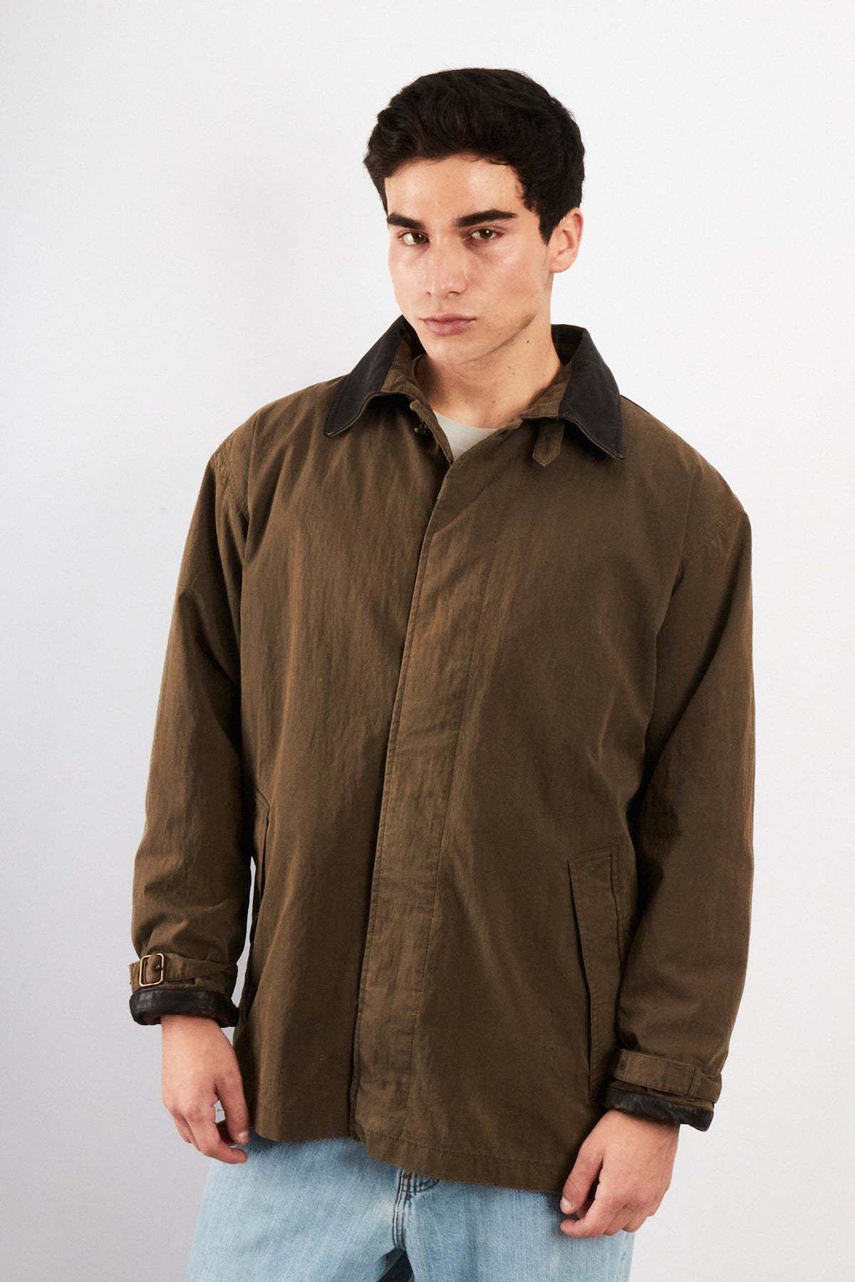 2000 Vintage Timberland Leather Collar Coat (M/L)