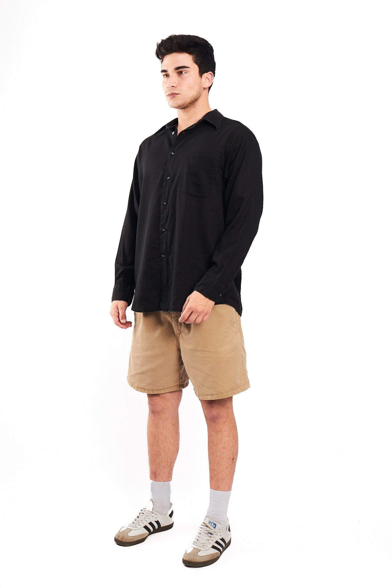 2000 Calvin Klein Black Linen Shirt (M)