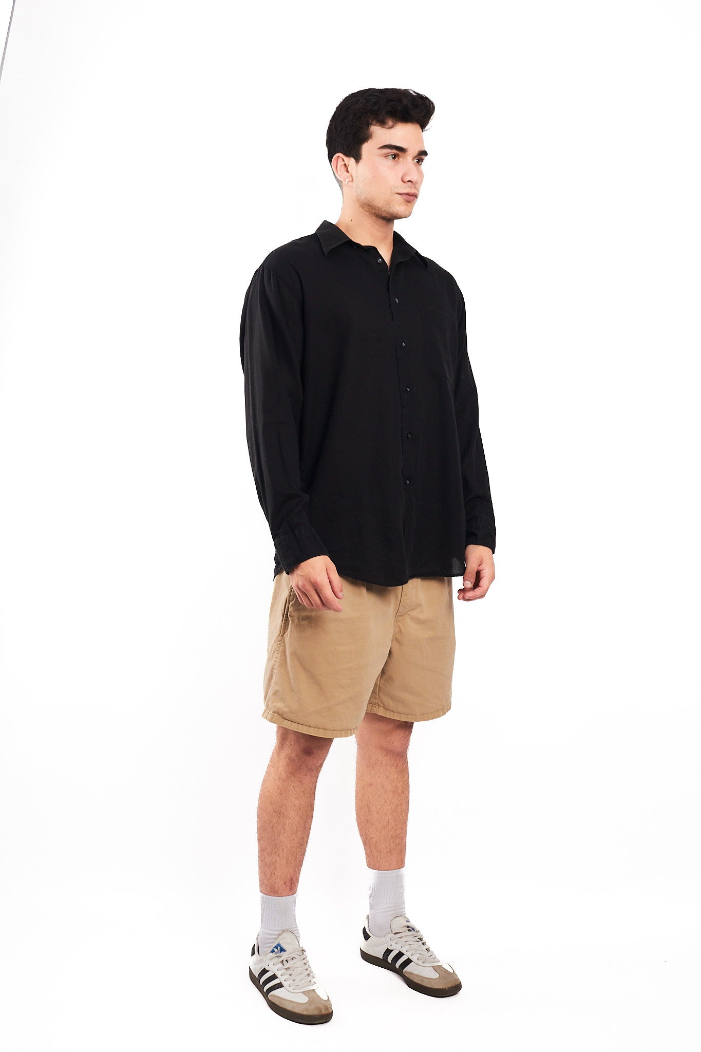 2000 Calvin Klein Black Linen Shirt (M)