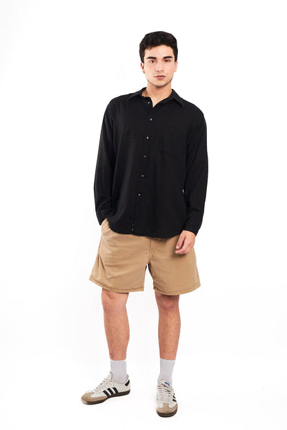 2000 Calvin Klein Black Linen Shirt (M)