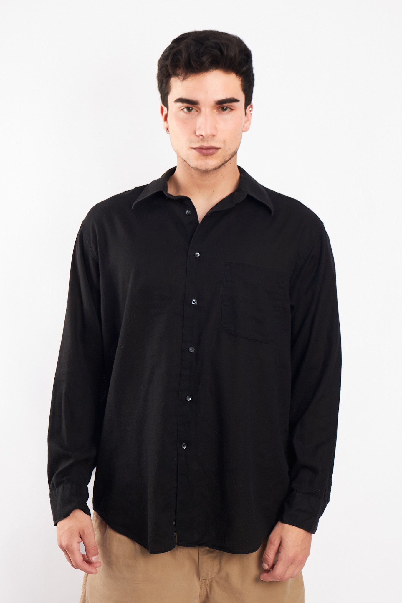 2000 Calvin Klein Black Linen Shirt (M)
