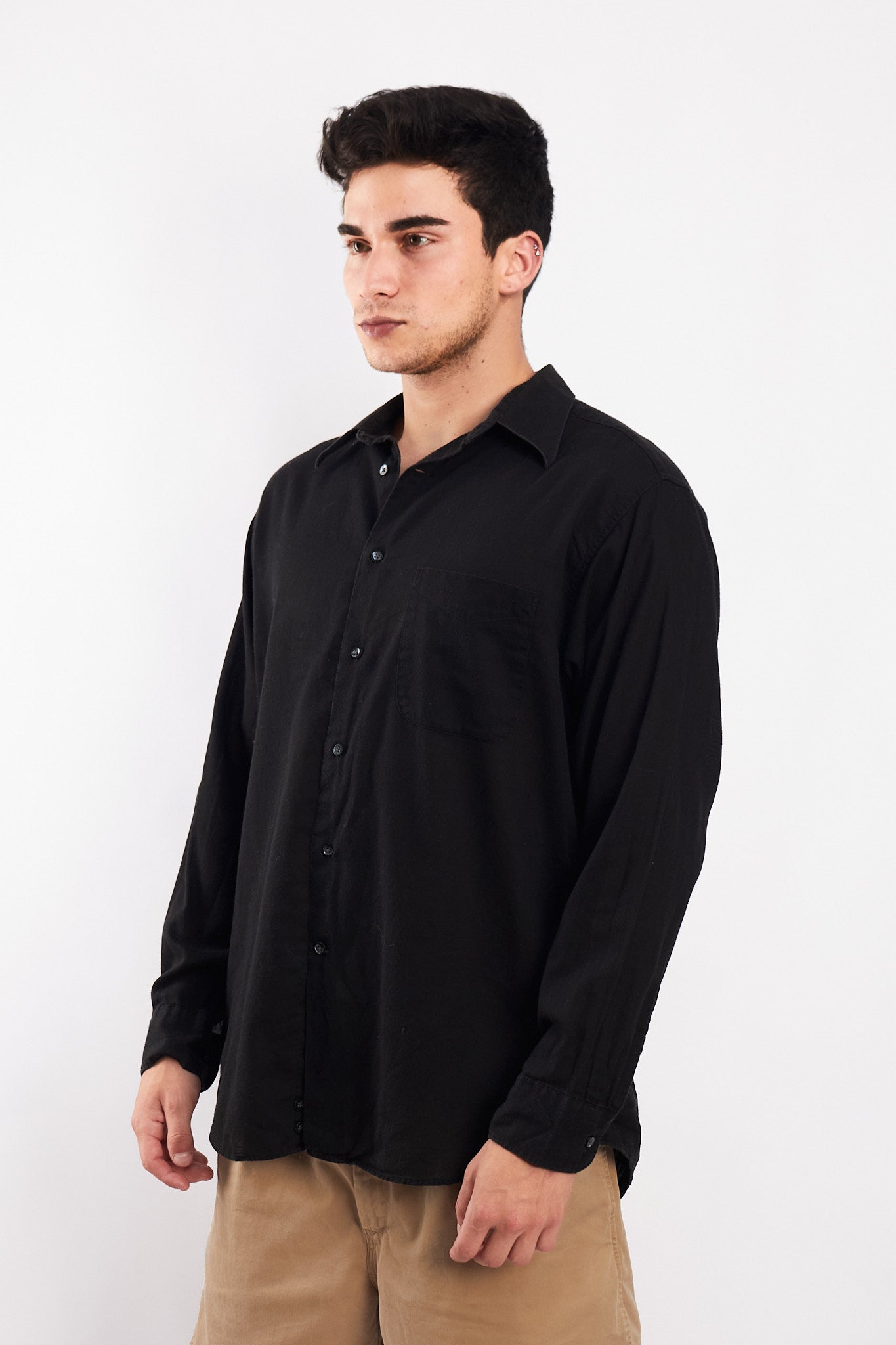 2000 Calvin Klein Black Linen Shirt (M)