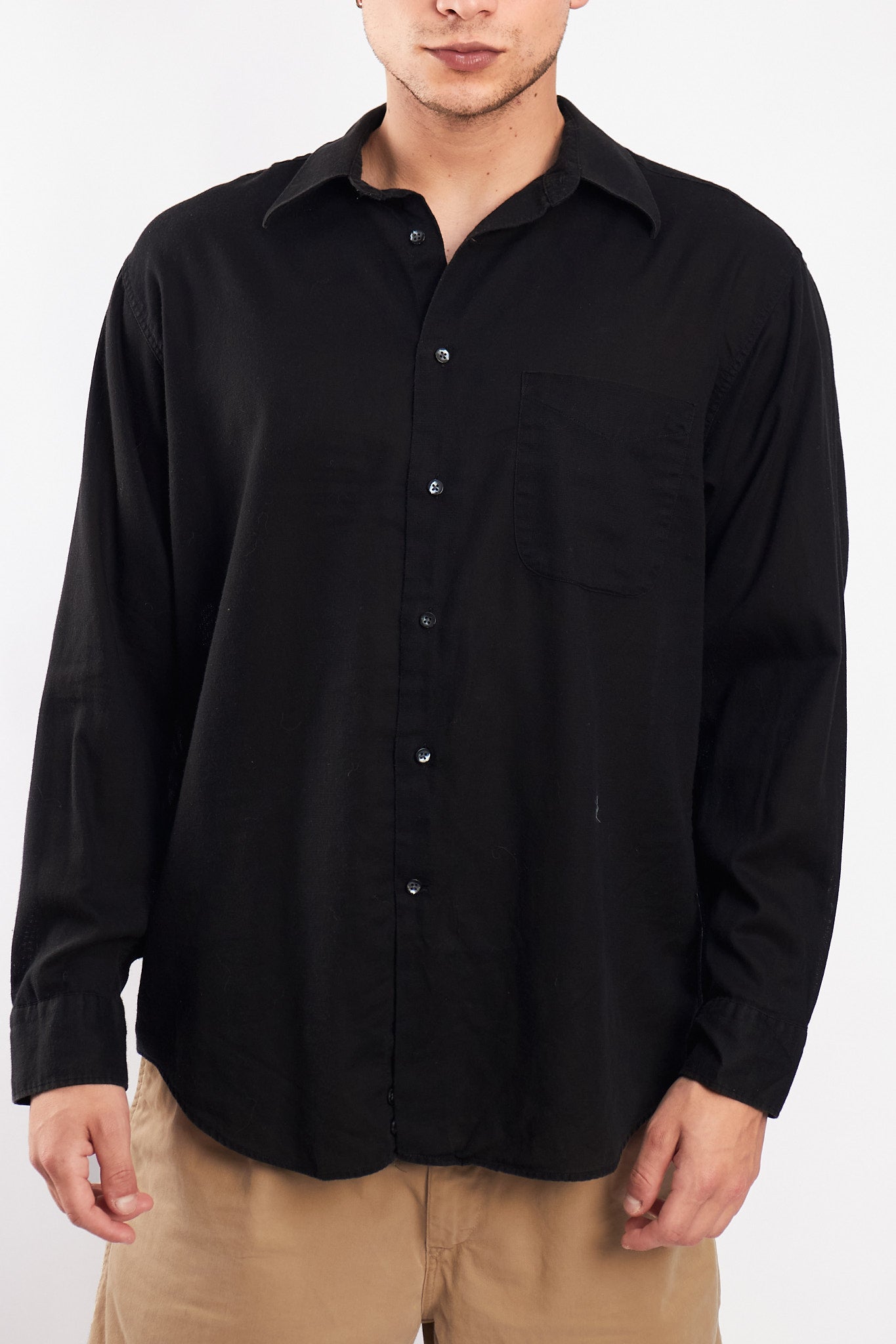 2000 Calvin Klein Black Linen Shirt (M)