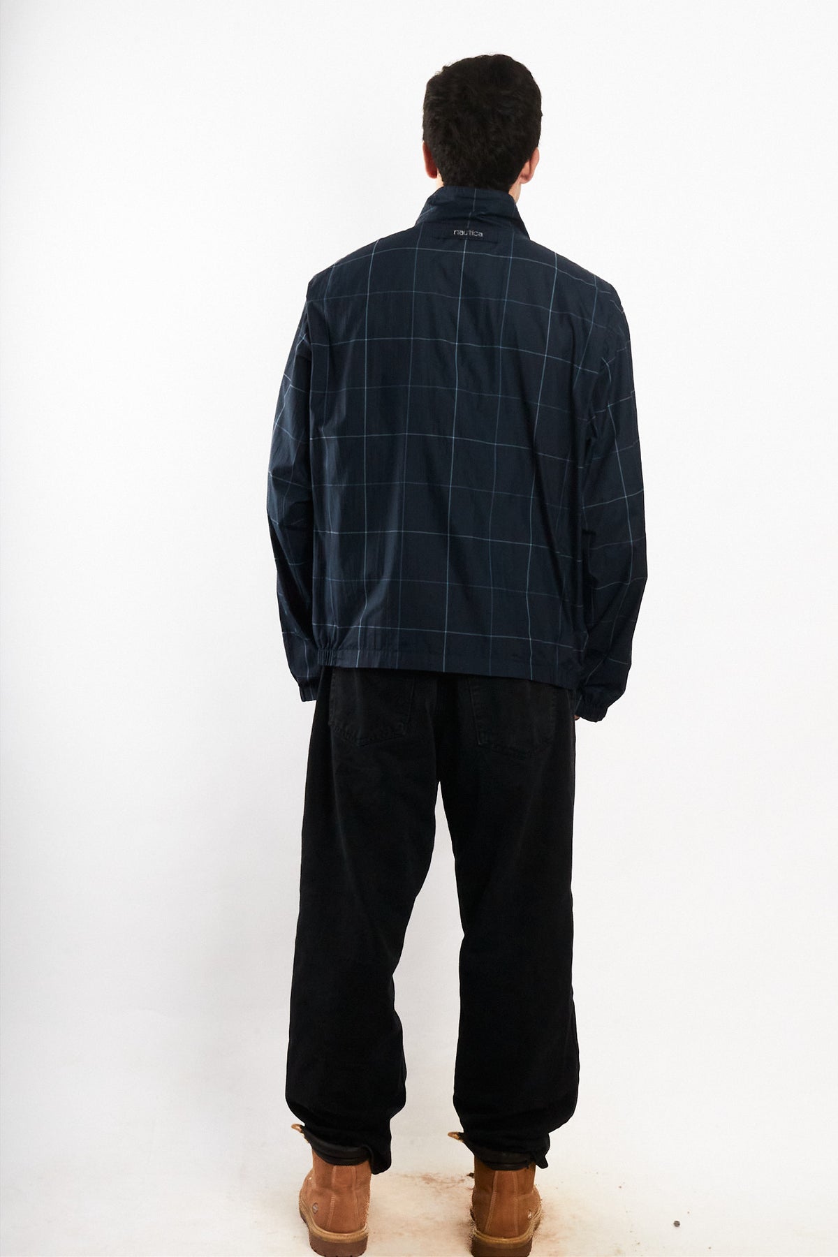 2000 Vintage Nautica Golf Navy Plaid Windbreaker (M/L)